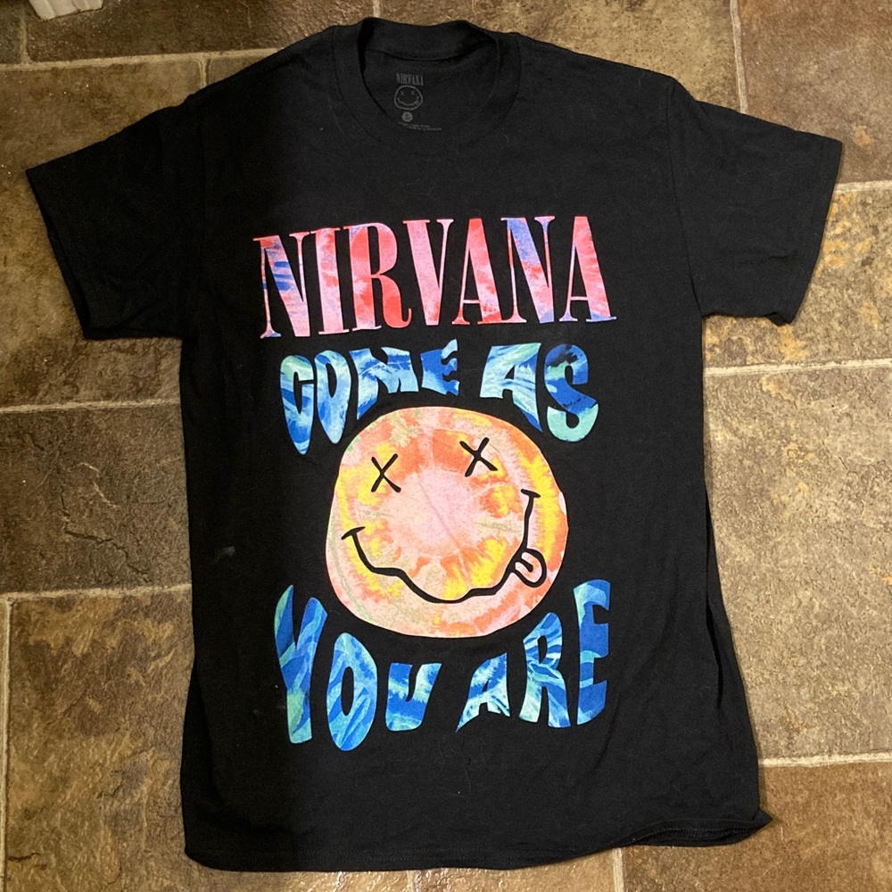 NIRVANA Black Tee with Colorful Graphic